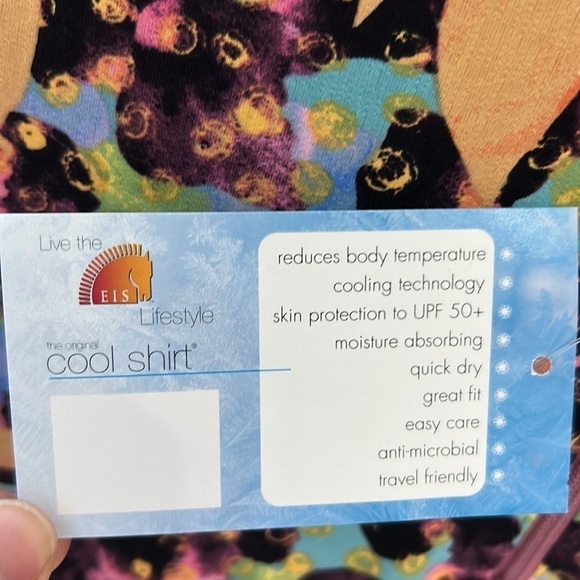 EIS NWT Athletic LS Paneled Tropical Violet Floral COOL Sun Shirt UPF50+ L/XL/2X - Picture 5 of 13